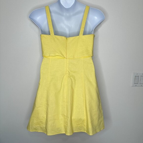 Banana Republic Mini Dress Size 6 Yellow Linen Blend - Picture 2 of 10